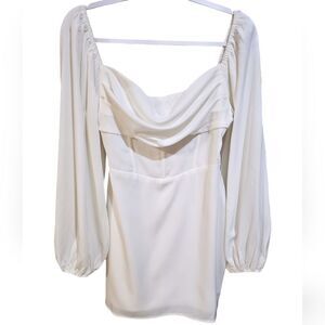 Princess Polly LILLIE Long Sleeve Mini Dress White Corset Size 6